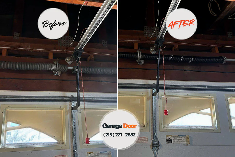 Before and after: garage door repair Annville, KY